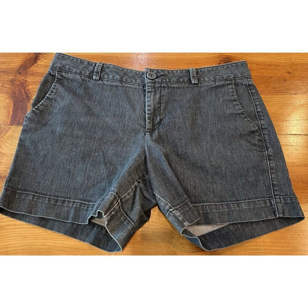 Vintage 90s Dockers Womens Size 4 Blue Jean Shorts High Waist Denim Short 36 in